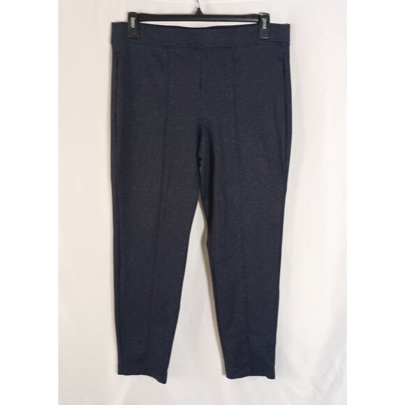 Croft & Barrow Seamed Ponte Pants Sz L Blue Tapered Leg Stretch Knit Comfort - Picture 8 of 8
